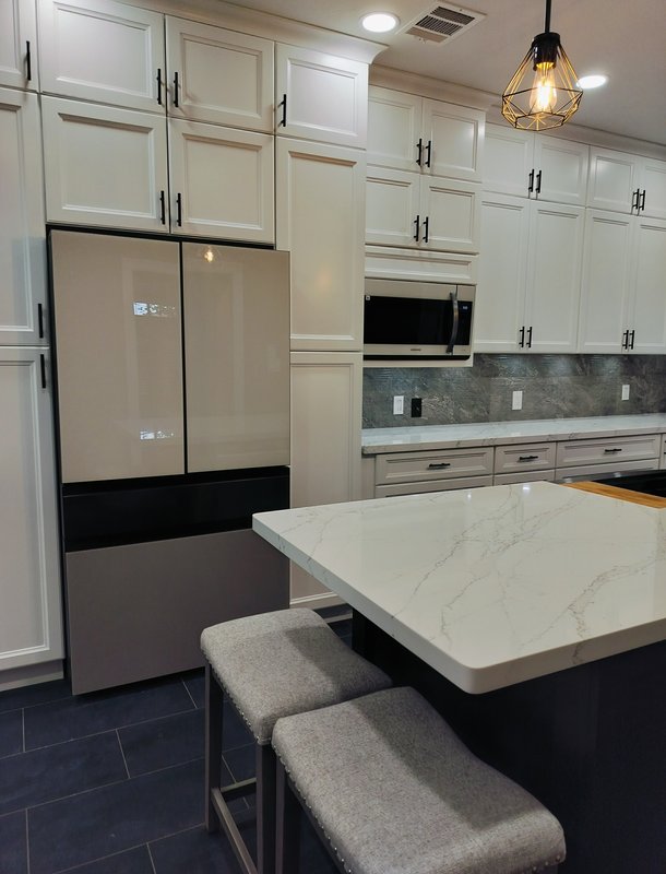 dark blue kitchen renovation