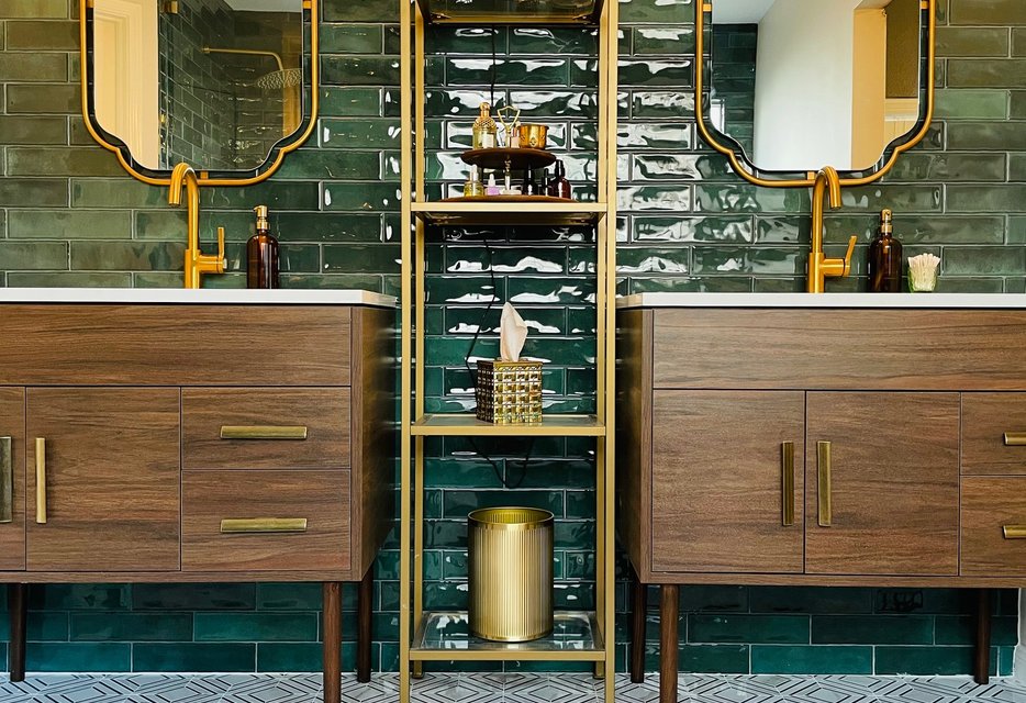 green bathroom remodel